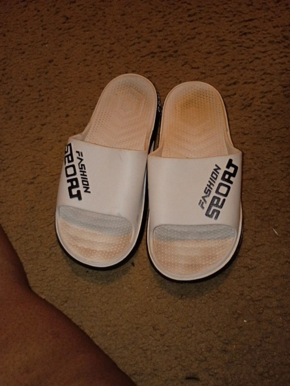 White 'Fashion Sport' Slide Sandals